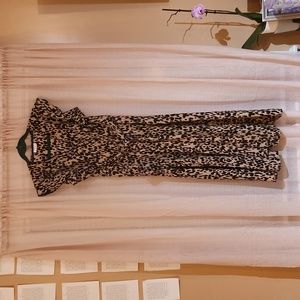 Sienna Sky Medium Leopard Print Midi Dress with Flutter Sleeve